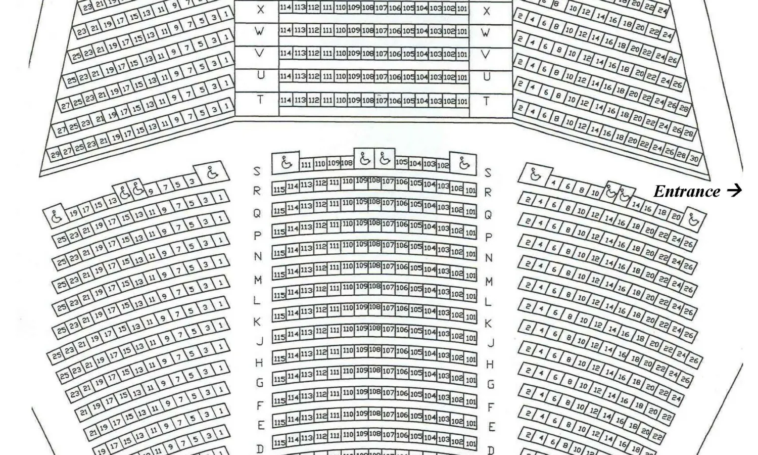 Seating Chart for Cole Auditorium