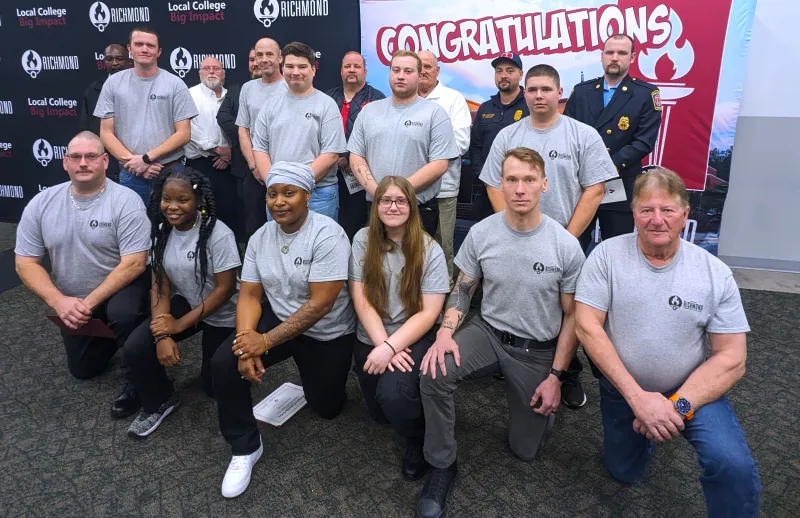 Fire Academy graduates January 2025 with instructors