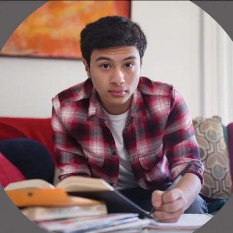 Picture of student studying