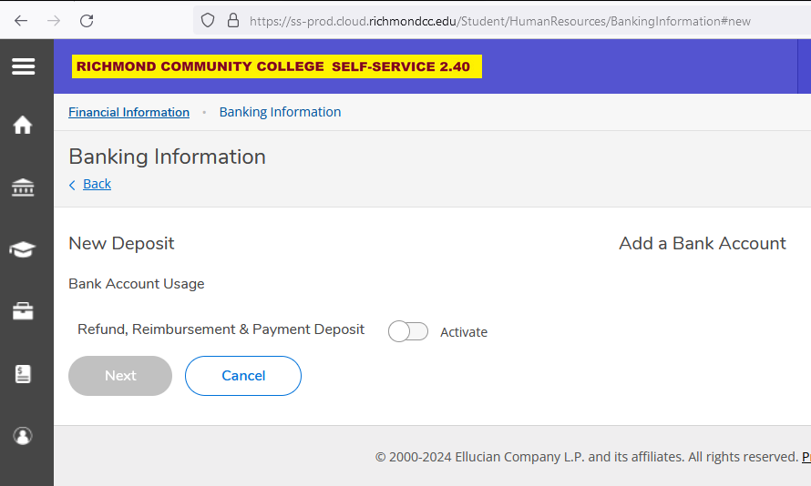 After Clicking Add an Account