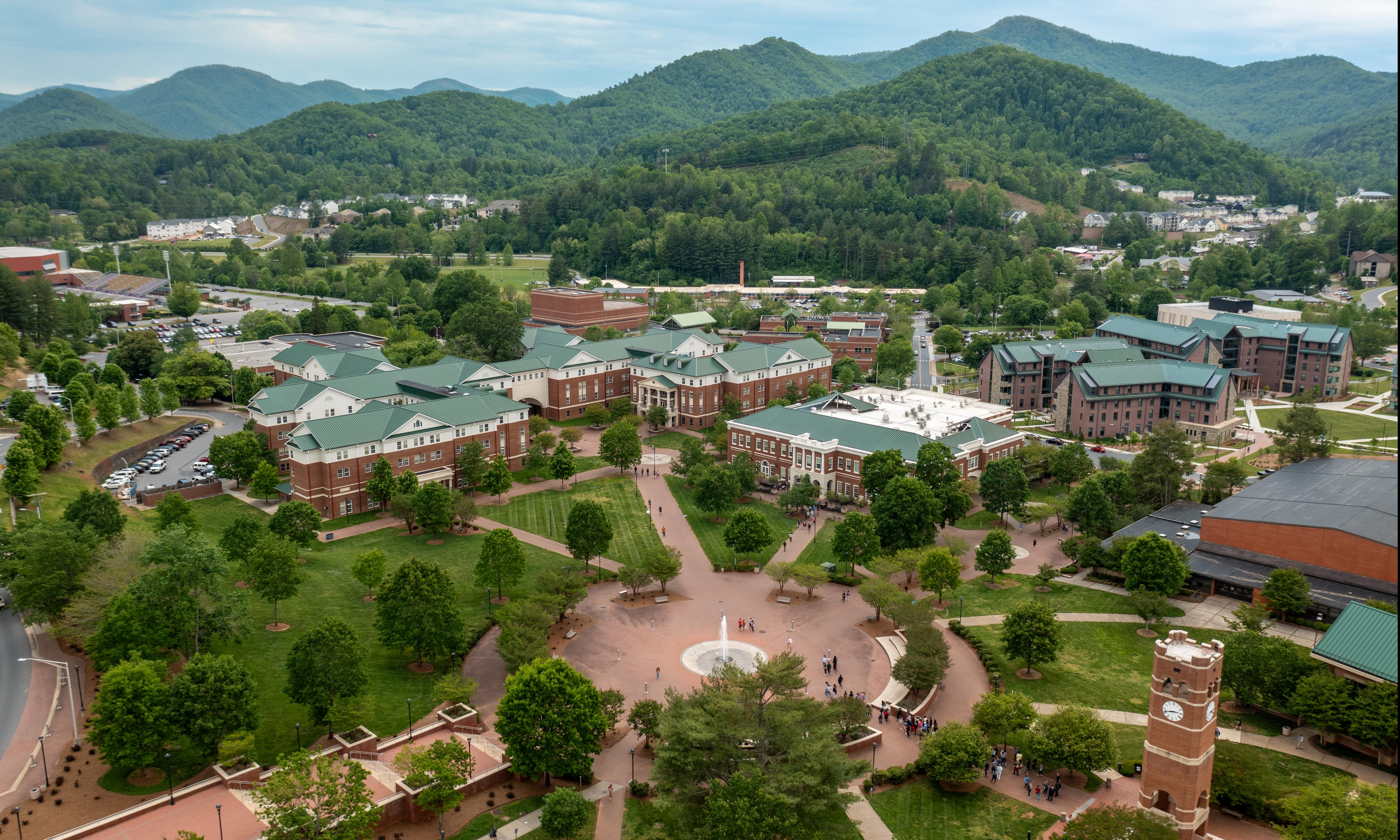 Aerial view of Western Carolina campus